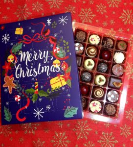 Wreath 24 day advent calendar with luxury chocolates and Norfolk truffles