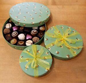 Bee design boxes of chocolates