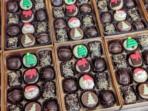 Christmas marzipan chocolates